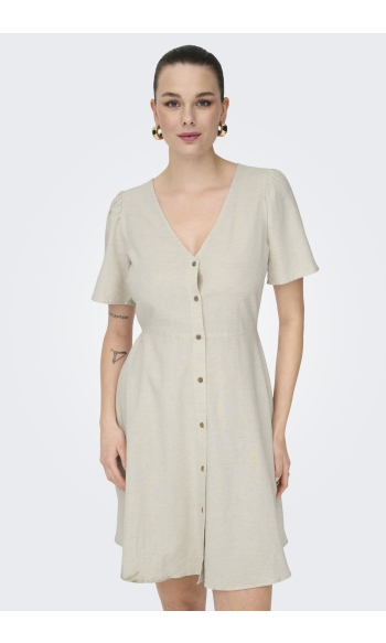 ONLVITA LIFE LINEN S/S SHORT DRESS 15317914 Pumice Stone