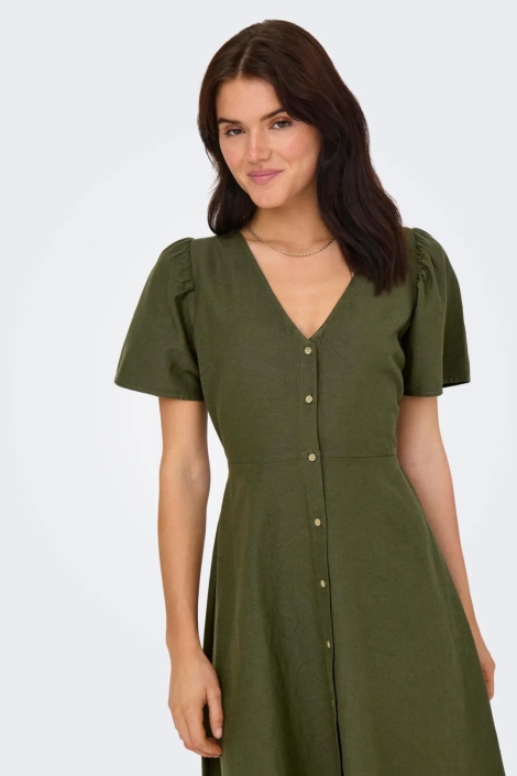 Only groene dames jurk | Close up