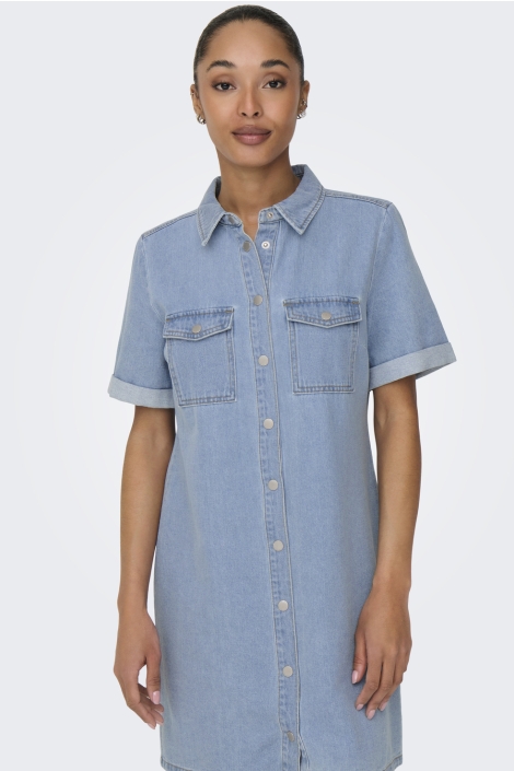 Jacqueline de Yong blauwe dames jurk | Close up