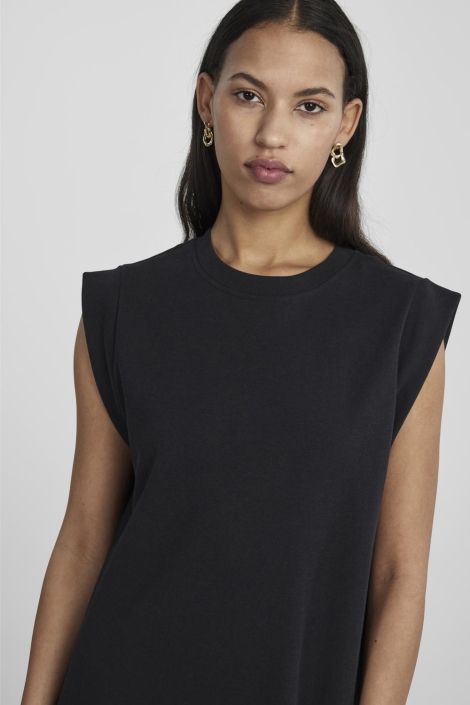 Pieces zwarte dames jurk | Close up