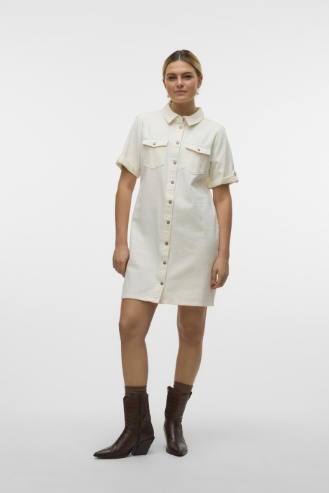Vero Moda witte dames jurk | Model vooraanzicht