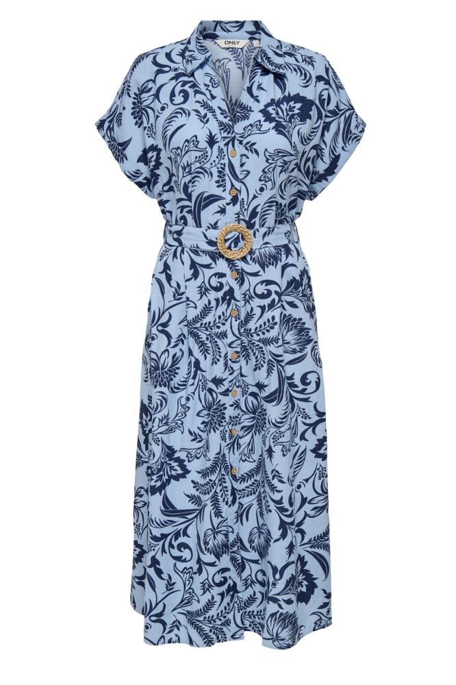 Only blauwe dames jurk | Vooraanzicht