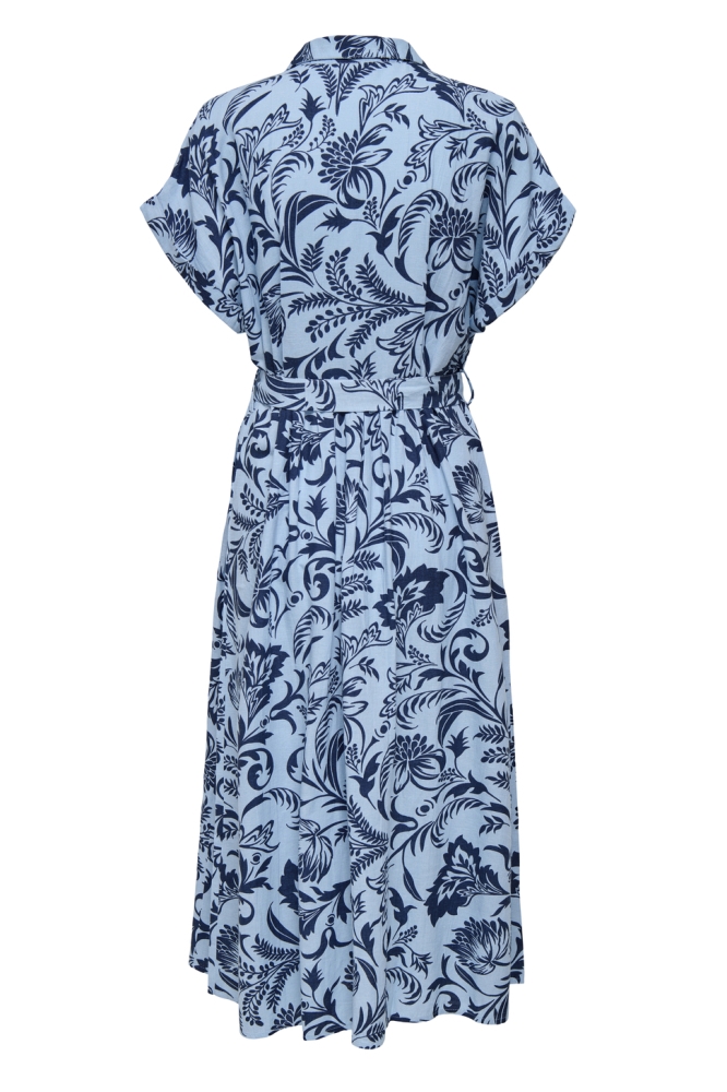 Only blauwe dames jurk | Achteraanzicht