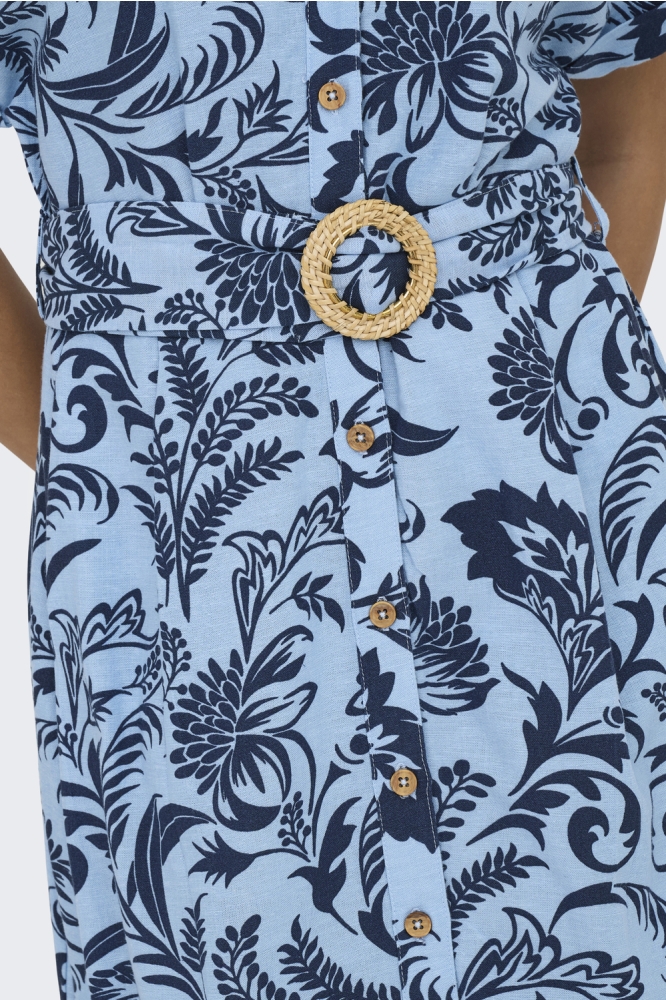 Only blauwe dames jurk | Close up