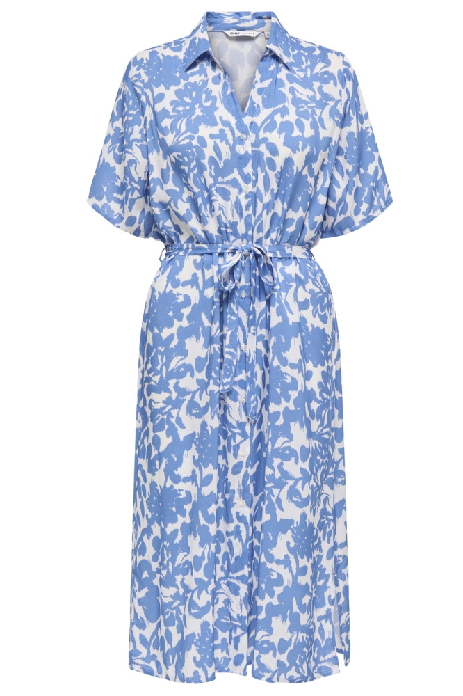 Only blauwe dames jurk | Vooraanzicht