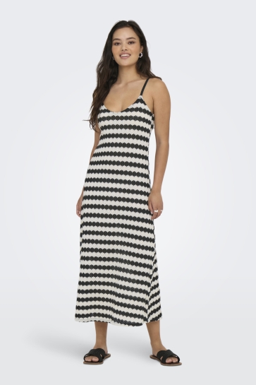 Only Jurk ONLEVARA S/L STRIPE DRESS JRS 15357679 Black stripes