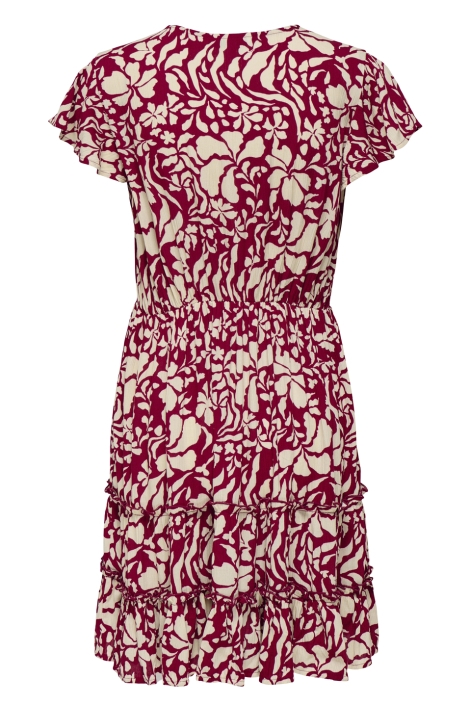 Only bordeaux dames jurk | Achteraanzicht