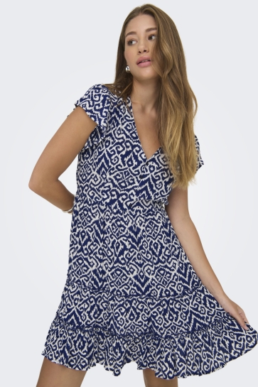 Only Jurk ONLCLAUDETTE LIFE SS MINI DRESS WVN 15320419 OMBRE BLUE