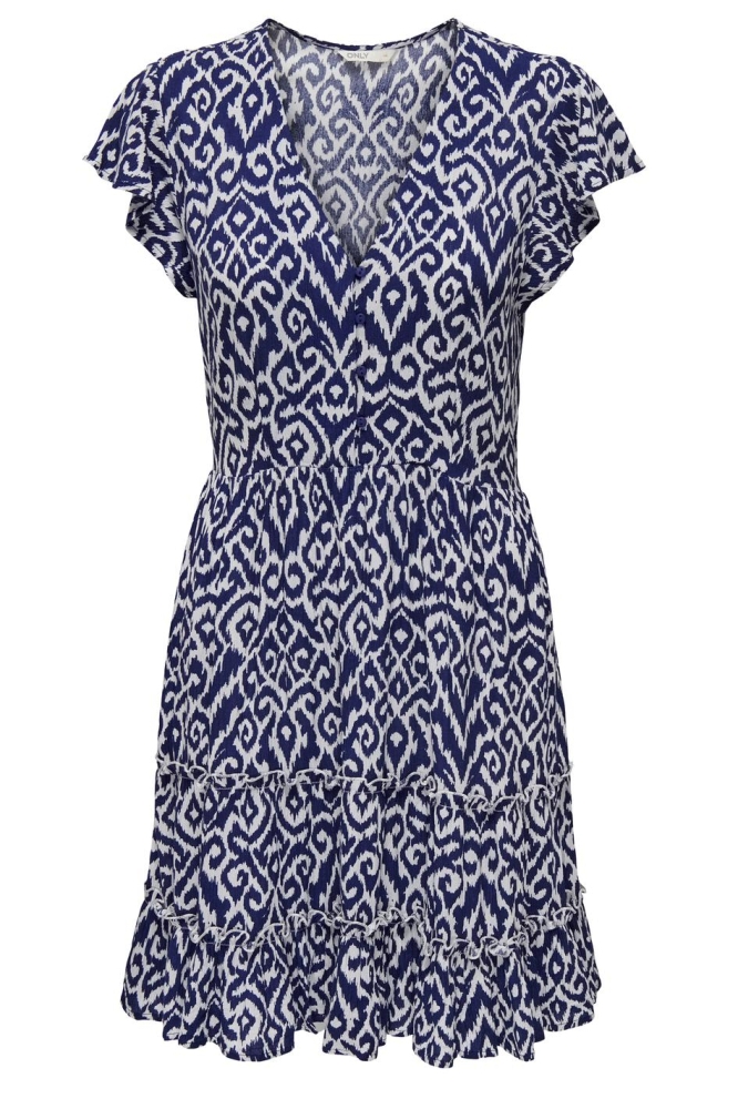 Only blauwe dames jurk | Vooraanzicht