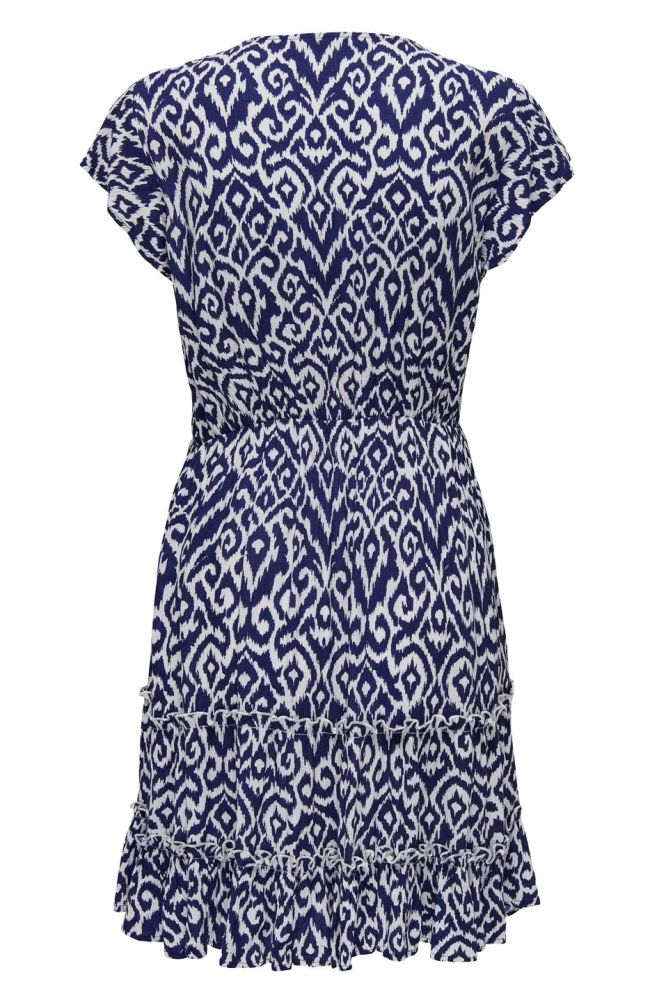 Only blauwe dames jurk | Achteraanzicht