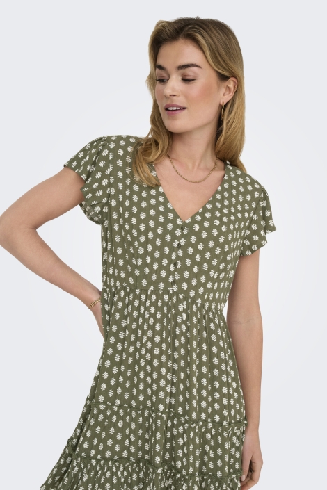 Only groene dames jurk | Close up