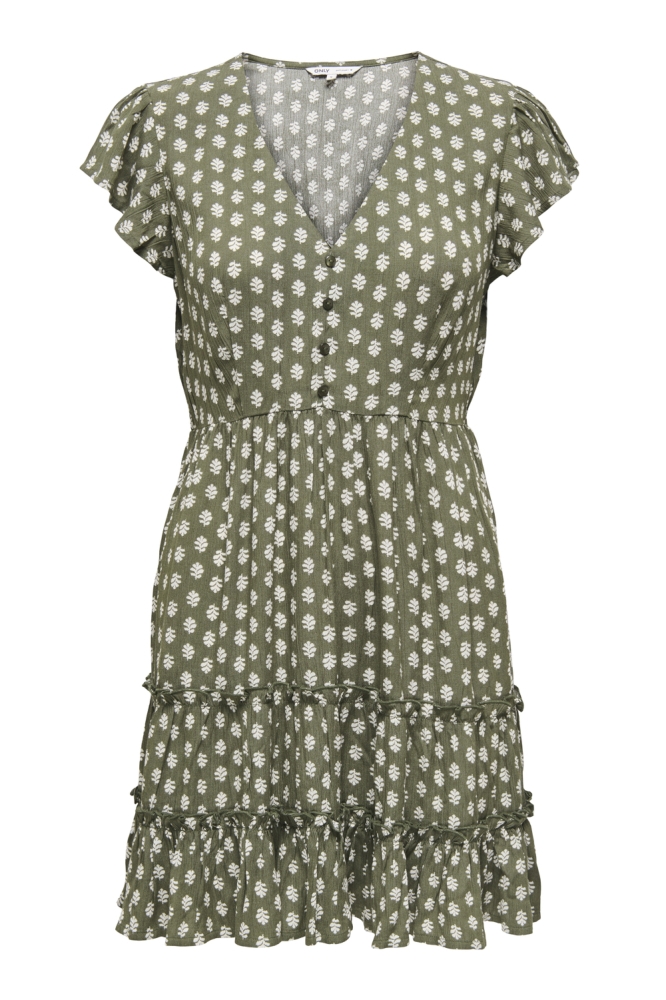 Only groene dames jurk | Vooraanzicht