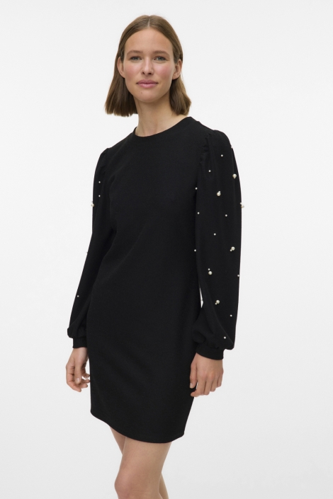 Vero Moda zwarte dames jurk | Model vooraanzicht