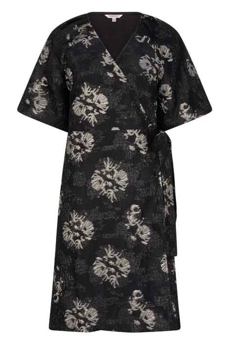 EsQualo zwarte dames jurk | Vooraanzicht