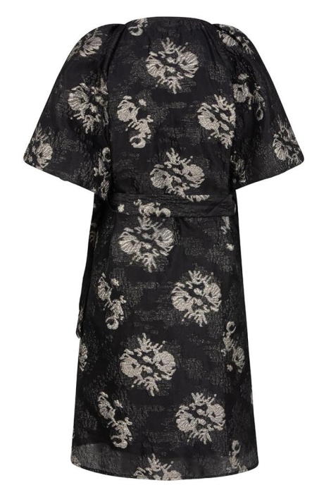 EsQualo zwarte dames jurk | Achteraanzicht