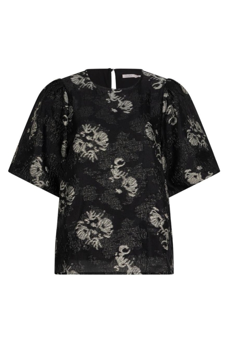 EsQualo zwarte dames t-shirt | Vooraanzicht