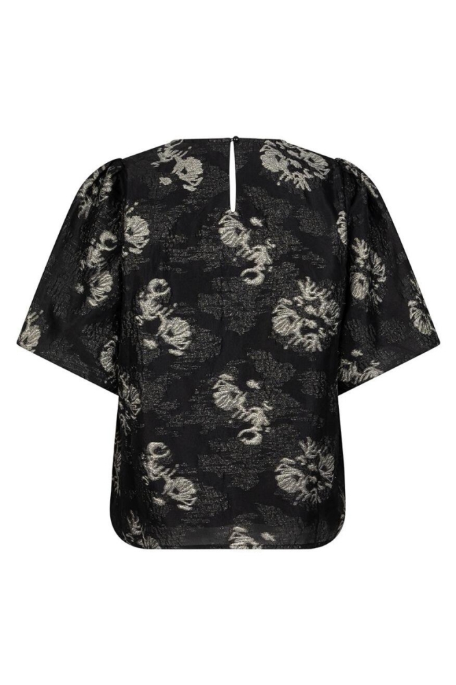 EsQualo zwarte dames t-shirt | Achteraanzicht