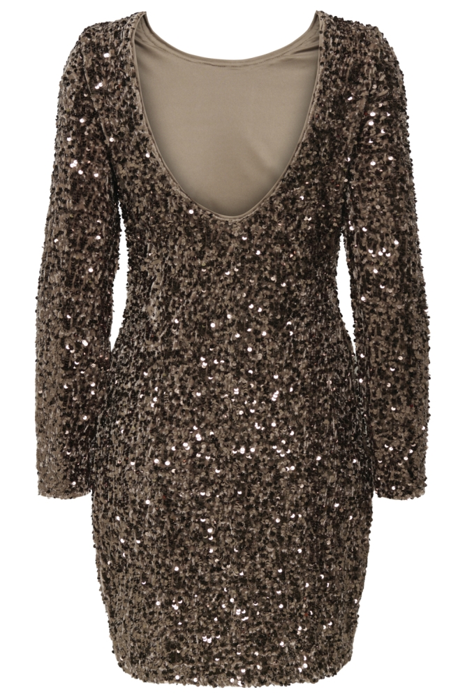 Only zand dames jurk | Achteraanzicht