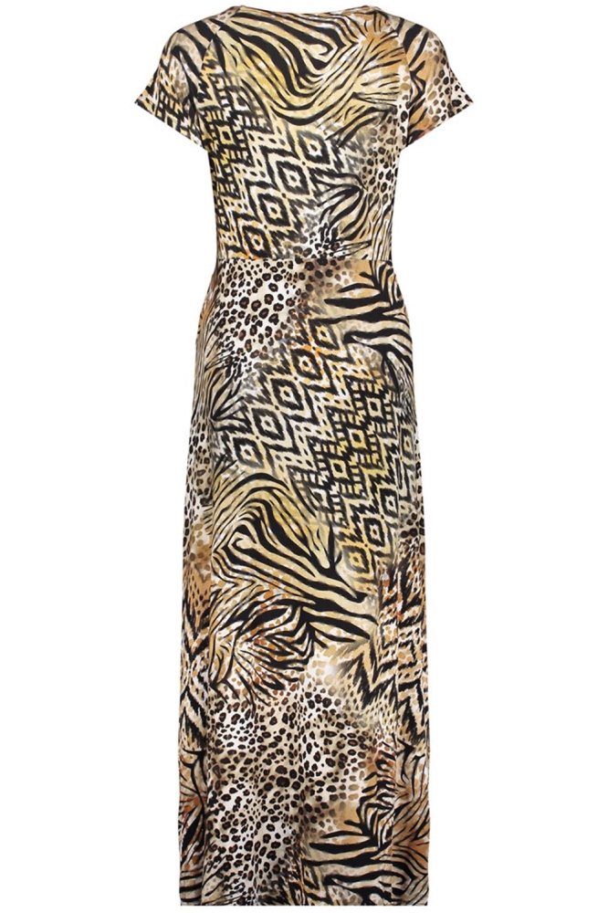 Geisha camel dames jurk | Achteraanzicht