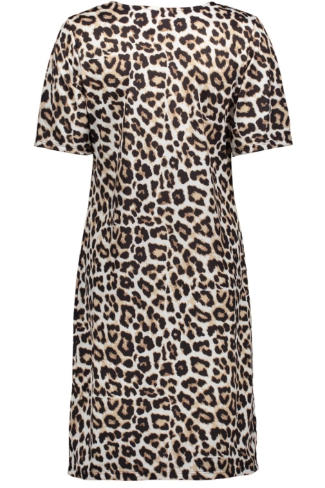 FOS Amsterdam beige dames jurk | Achteraanzicht