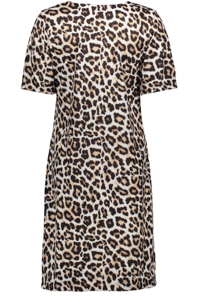 FOS Amsterdam beige dames jurk | Achteraanzicht