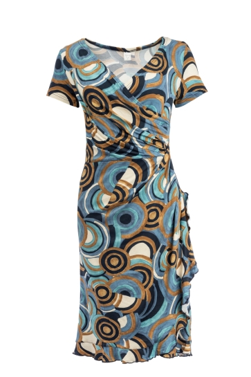 NED Jurk JENTE 98 SS BROWN CIRCLES TRICOT 25S4 X1794 02 445 brown