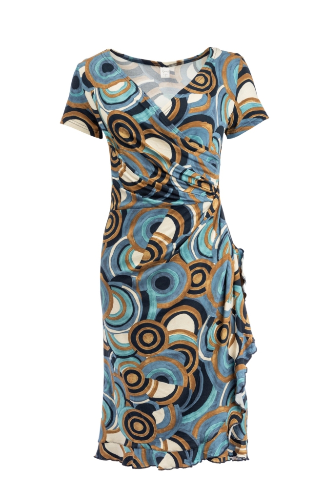 NED blauwe dames jurk | Vooraanzicht