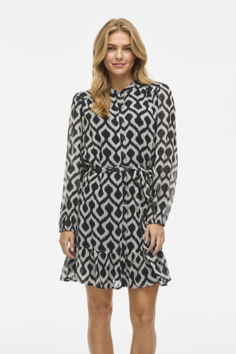 Vila zwarte dames jurk | Model vooraanzicht