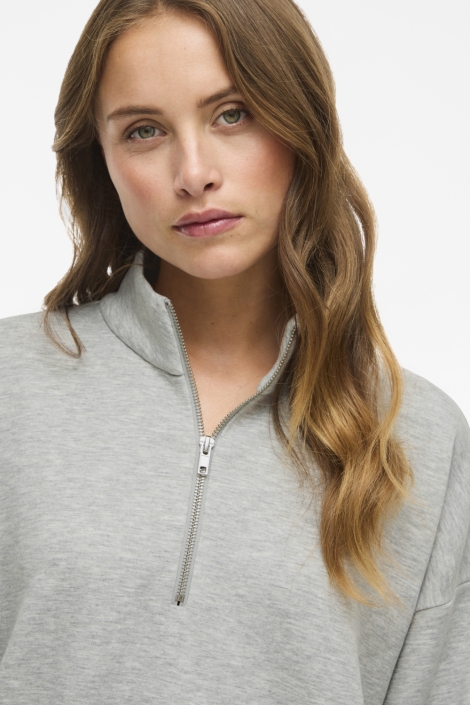 Vila grijze dames jurk | Close up