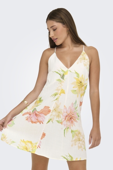 Only onlofelia short strap dress ox wvn Wit