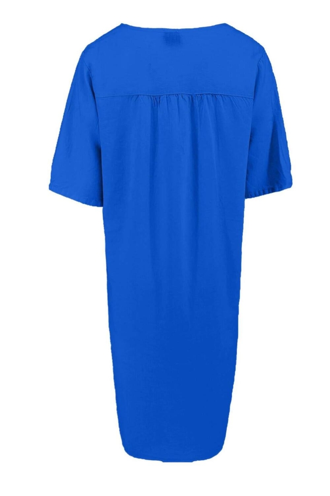 FOS Amsterdam blauwe dames jurk | Achteraanzicht