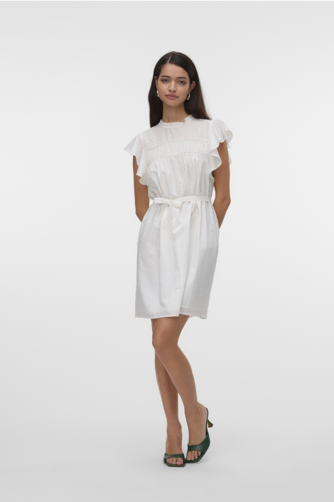 Vero Moda witte dames jurk | Model vooraanzicht