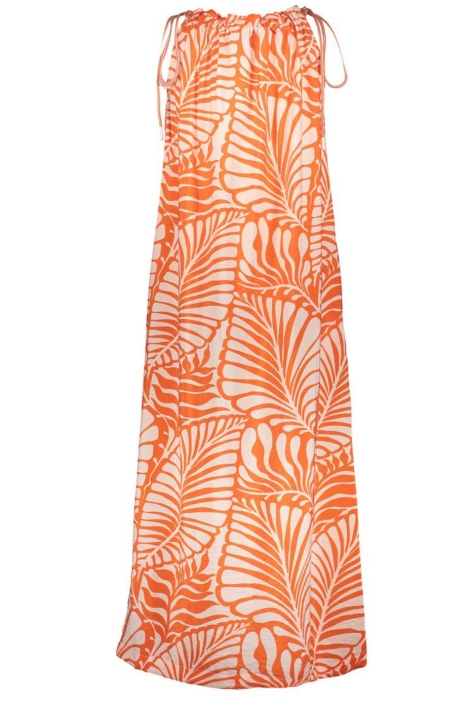 Geisha beige dames jurk | Achteraanzicht