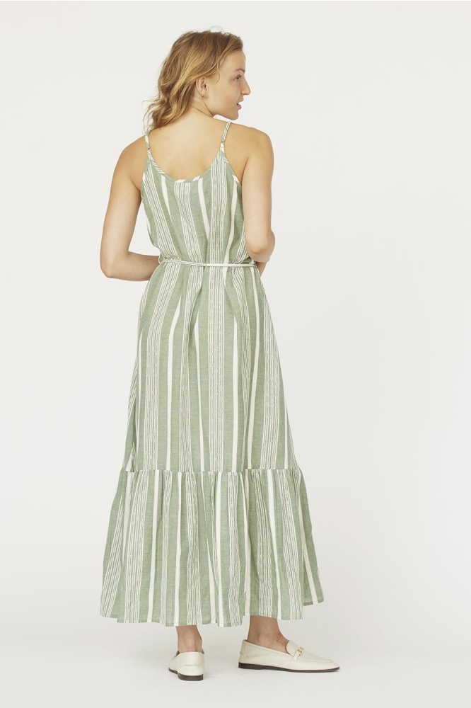 SisterS point groene dames jurk | Model achteraanzicht