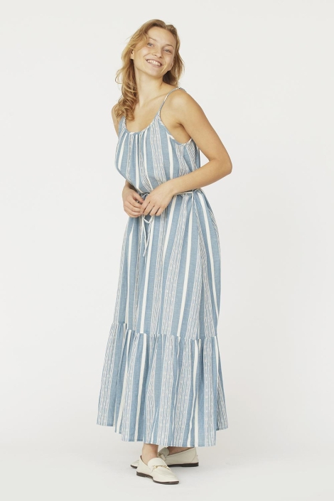 SisterS point blauwe dames jurk | Model vooraanzicht