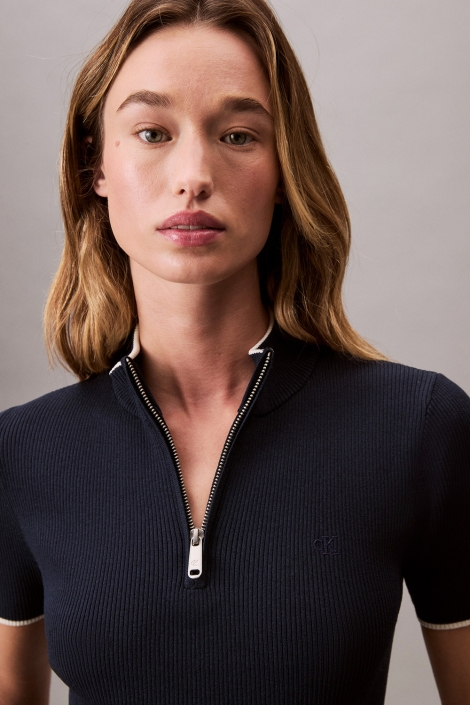 Calvin Klein blauwe dames jurk | Close up