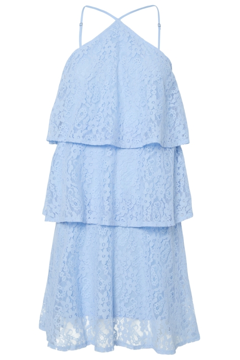 Pieces blauwe dames jurk | Vooraanzicht