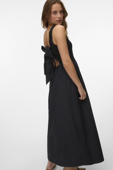 Vero Moda Jurk VMVALLY SL LONG BOW DRESS JRS NOOS 10338847 Black