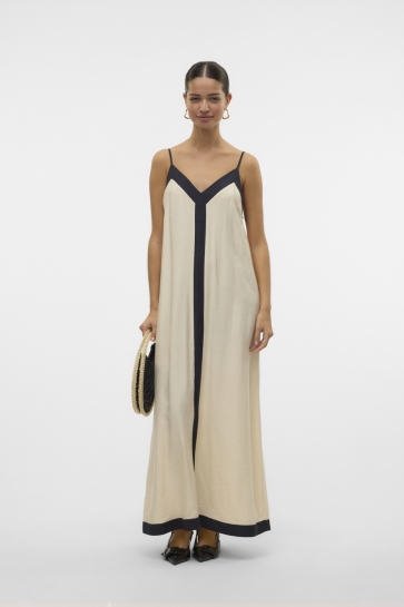 Vero Moda Jurk VMDENISE SINGLET ANKLE DRESS WVN BT 10329793 Birch/ Black