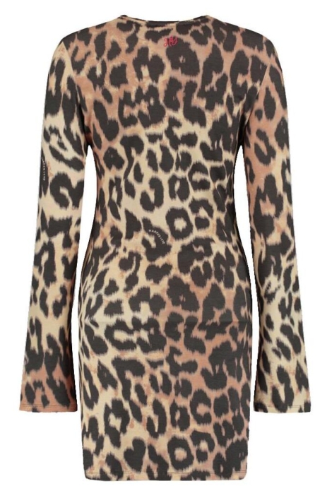 Harper & Yve camel dames jurk | Achteraanzicht