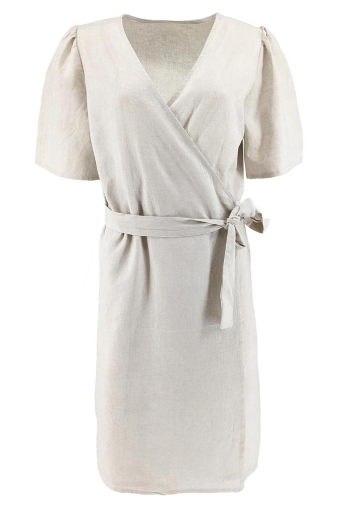 FOS Amsterdam beige dames jurk | Vooraanzicht