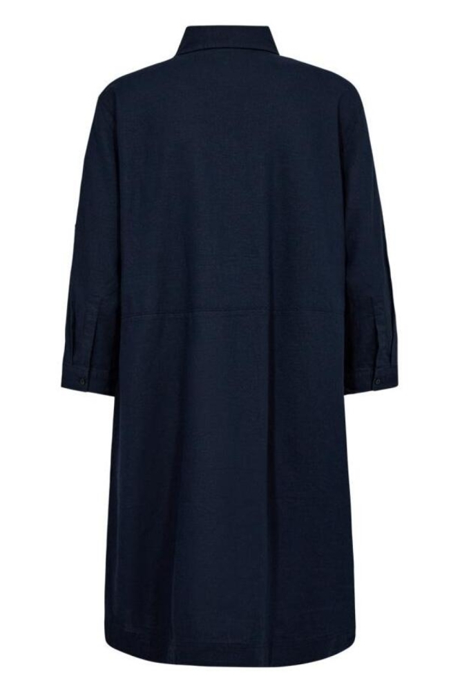 Freequent blauwe dames jurk | Achteraanzicht