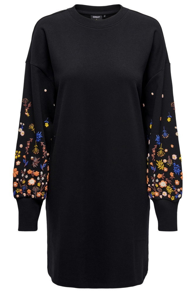 Only zwarte dames jurk | Vooraanzicht