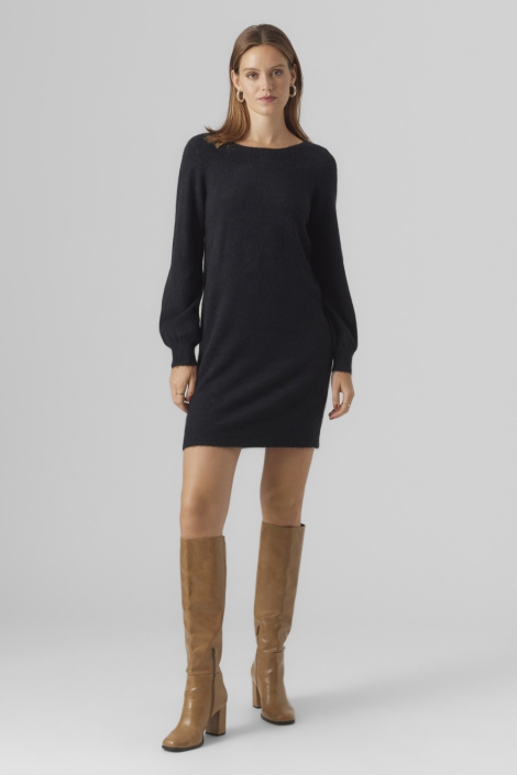 Vero Moda zwarte dames jurk | Model vooraanzicht