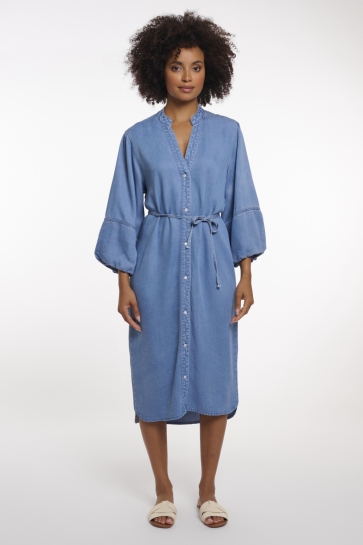 Rino & Pelle HALF SLEEVE DRESS WITH V NECK 7002621 11024 Wased Blue