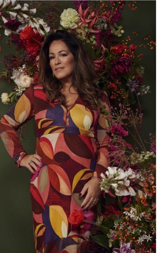 Tessa Koops multi color dames jurk | Close up