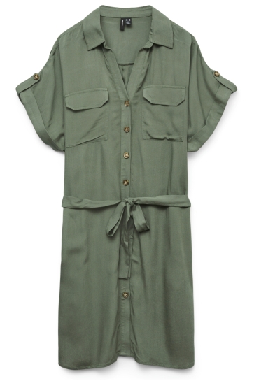 Vero Moda vmbumpy ss short shirt dress wvn no Groen