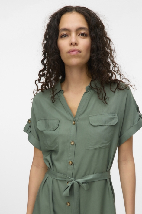 Vero Moda groene dames jurk | Close up