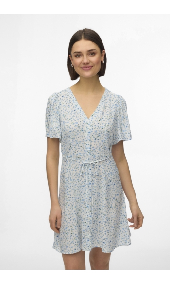 VMALBA SS SHORT DRESS WVN NOOS 10292845 SNOW WHITE/BLUE BROOKE