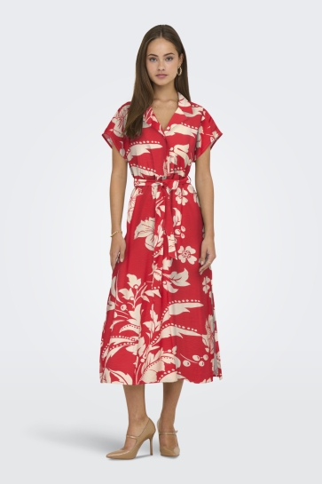 Jacqueline de Yong Jurk JDYTROYA LIFE SL MIDI DRESS WVN DI 15347216 SALSA/34-01-26C